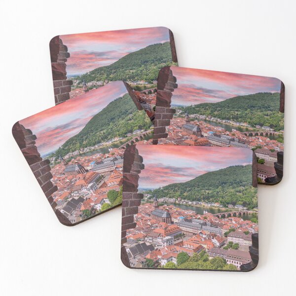 Item preview, Heidelberg Old Town view with Neckar River at sunset designed and sold by Mauswohn.