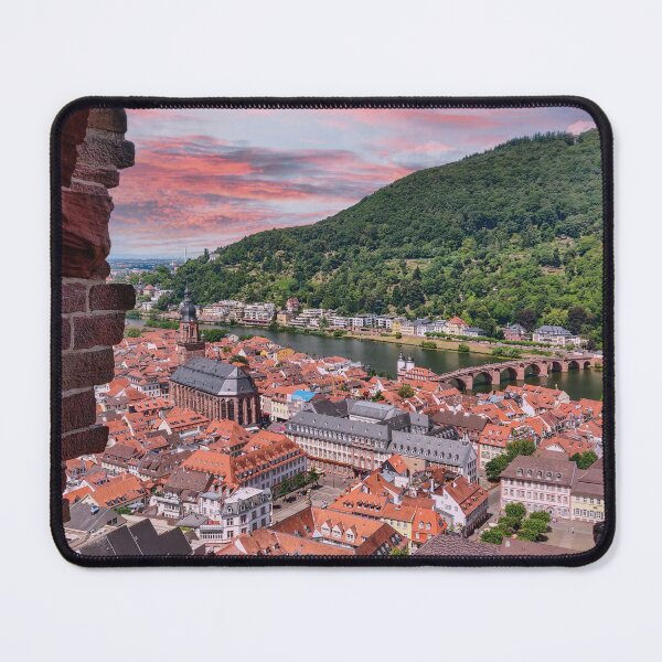 Item preview, Heidelberg Old Town view with Neckar River at sunset designed and sold by Mauswohn.