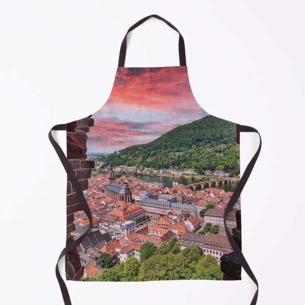Item preview, Heidelberg Old Town view with Neckar River at sunset designed and sold by Mauswohn.