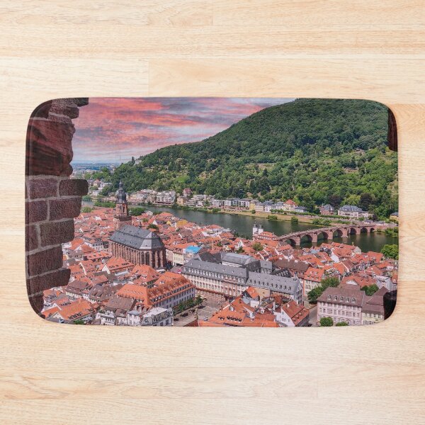 Item preview, Heidelberg Old Town view with Neckar River at sunset designed and sold by Mauswohn.