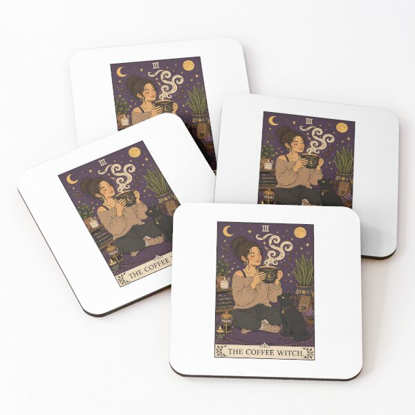 Item preview, The Coffee Witch Tarot Card — Funny Witch Gift Coffee Lover designed and sold by ArtistriWear.