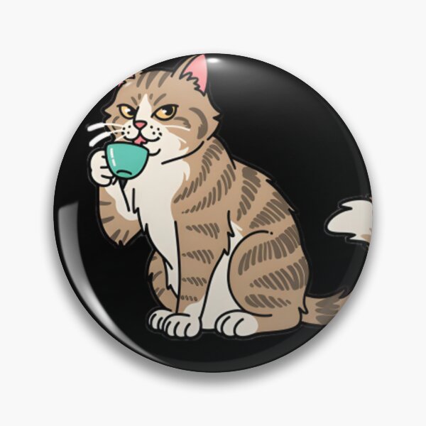 Item preview, Coffee Cat Funny Sophisticated Cat Drinking Tea T‑Shirt & Sticker designed and sold by ZyxDes.