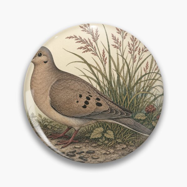 Item preview, Mourning Dove Seed Garden — Vintage Backyard Nature Art designed and sold by QuietWingGuide.