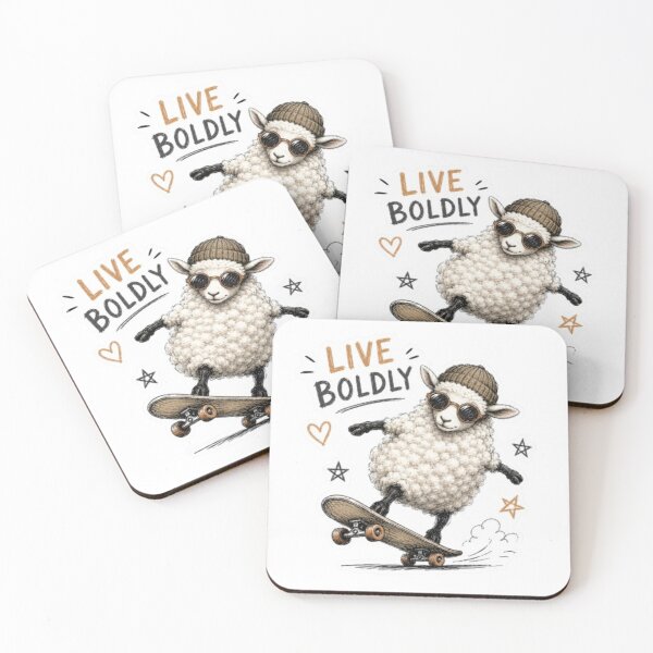 Item preview, Skateboarding Sheep Living Boldly designed and sold by Snurly.