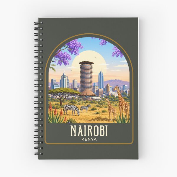 Item preview, Nairobi Vintage Travel Illustration designed and sold by HomeLivingCo.