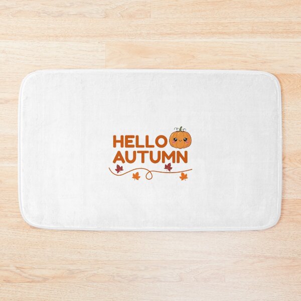 Item preview, Hello Autumn! Cute Kawaii Pumpkin & Falling Leaves Sticker designed and sold by Frafri92.
