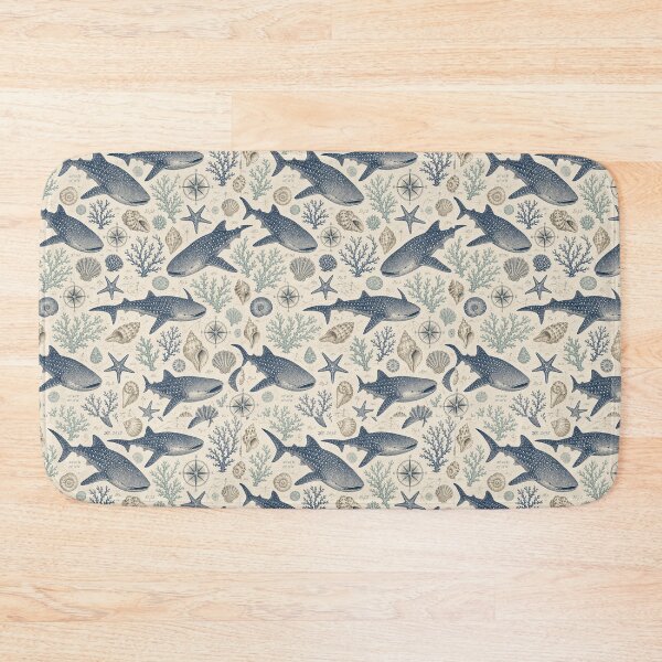 Item preview, Vintage Whale Shark – Seamless Nautical Marine Pattern designed and sold by Jandedan.