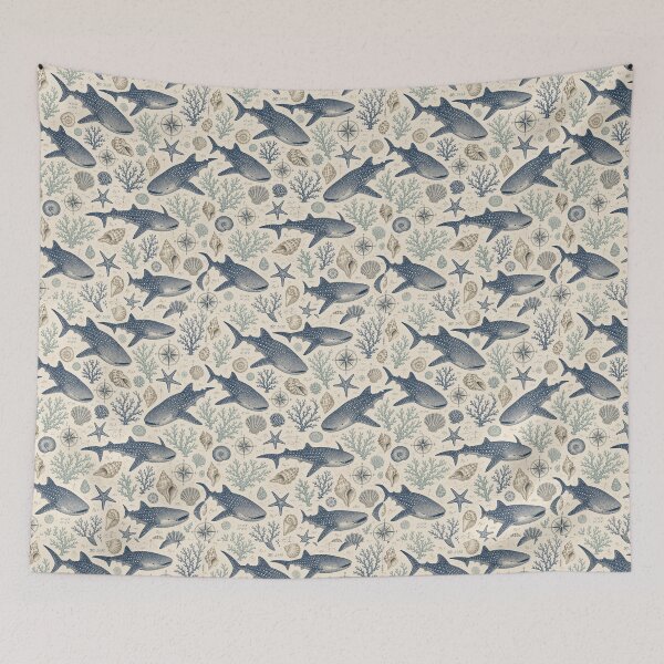 Item preview, Vintage Whale Shark – Seamless Nautical Marine Pattern designed and sold by Jandedan.
