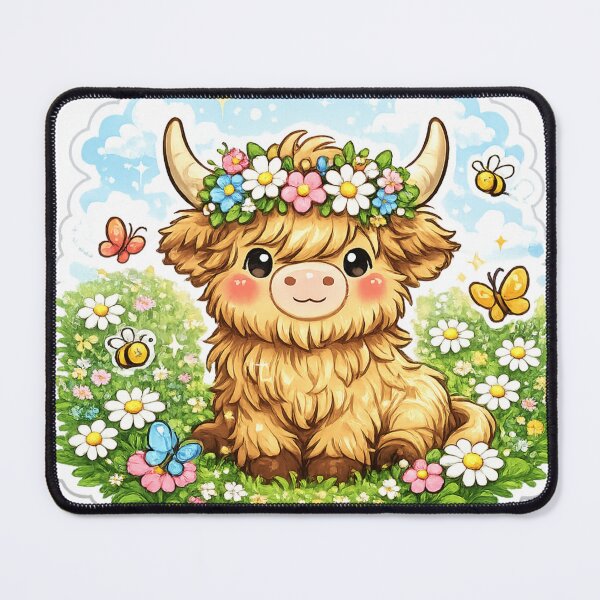 Item preview, Cute Highland Cow Flower Crown designed and sold by DadStickerStore.