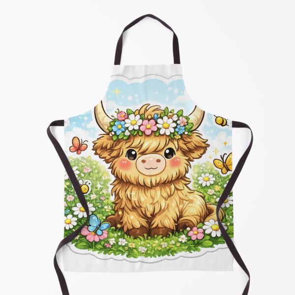 Item preview, Cute Highland Cow Flower Crown designed and sold by DadStickerStore.