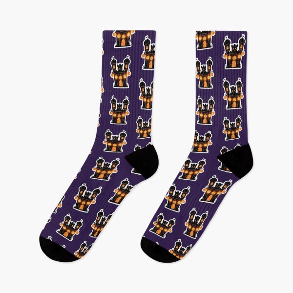 Item preview, Cute Halloween Castle with Glowing Jack O Lantern Lights Spooky Cartoon Design designed and sold by OksArtStudio.