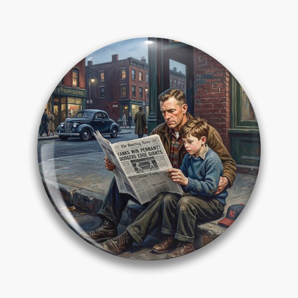 Item preview, Vintage Father And Son Reading Sports Pages designed and sold by Home Decor Art.
