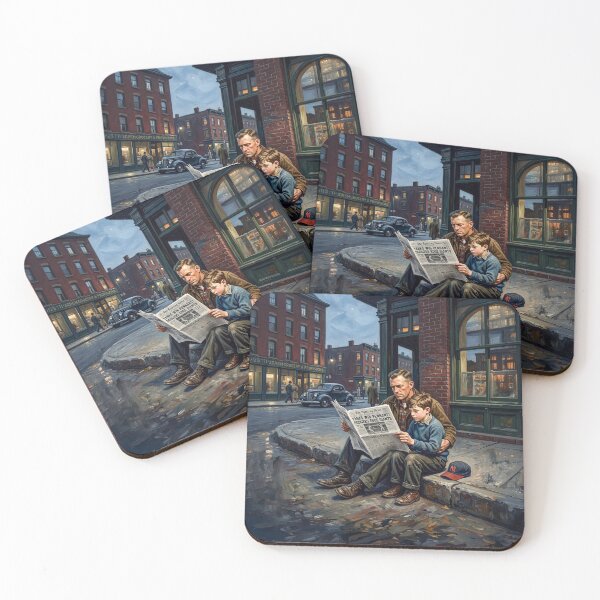 Item preview, Vintage Father And Son Reading Sports Pages designed and sold by Home Decor Art.