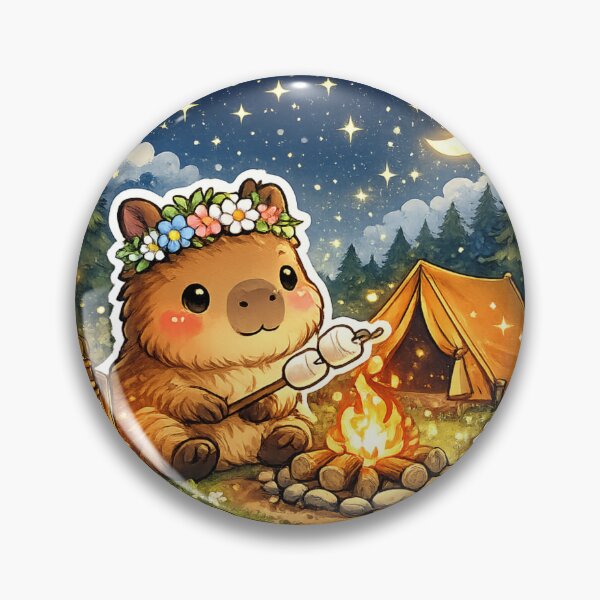 Item preview, Cute Camping Capybara Sticker designed and sold by DadStickerStore.