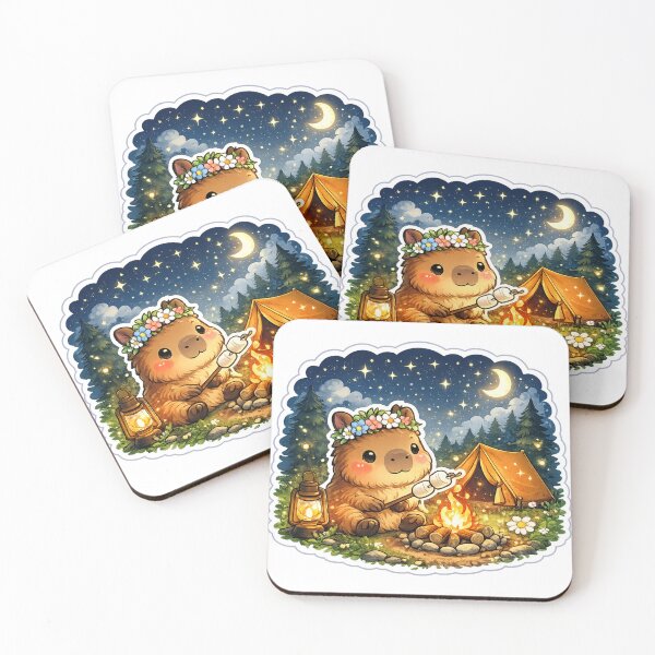 Item preview, Cute Camping Capybara Sticker designed and sold by DadStickerStore.