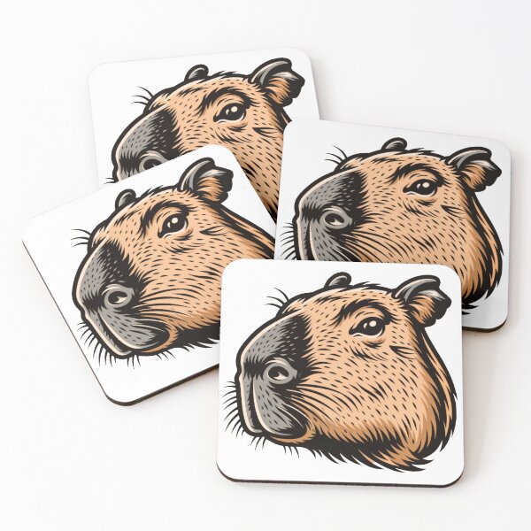 Item preview, Sticker - Decal - Capybara Charm in Bold Lines designed and sold by ForeverPrintsOK.