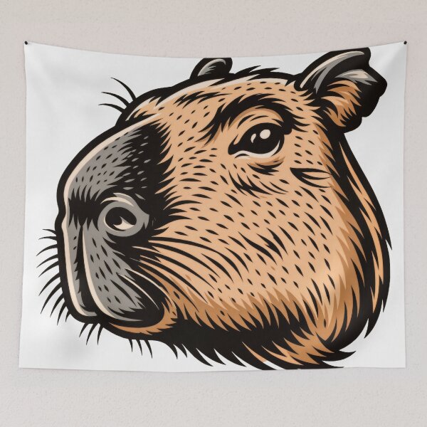 Item preview, Sticker - Decal - Capybara Charm in Bold Lines designed and sold by ForeverPrintsOK.
