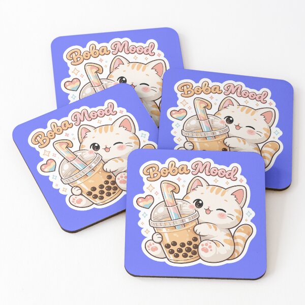 Item preview, Cute Kawaii Boba Cat Sticker – Boba Mood designed and sold by Charul2dartist.