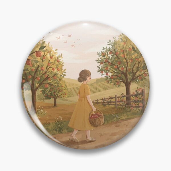 Item preview, Stroll Through the Apple Orchard, Country Harvest Flat Illustration designed and sold by BlareBlare.