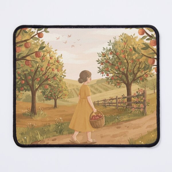 Item preview, Stroll Through the Apple Orchard, Country Harvest Flat Illustration designed and sold by BlareBlare.