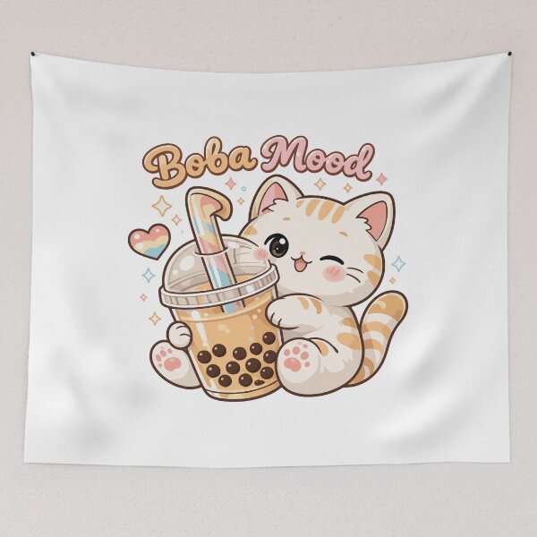 Item preview, Cute Kawaii Boba Cat Sticker – Boba Mood designed and sold by Charul2dartist.