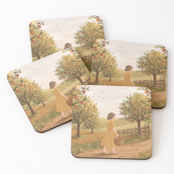 Item preview, Stroll Through the Apple Orchard, Country Harvest Flat Illustration designed and sold by BlareBlare.