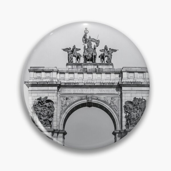 Item preview, Vintage Memorial Arch, Brooklyn, New York, Soldiers' and Sailors' Memorial Arch at Grand Army Plaza in Prospect Park black and white photograph designed and sold by Astrid Arkhangelsky.