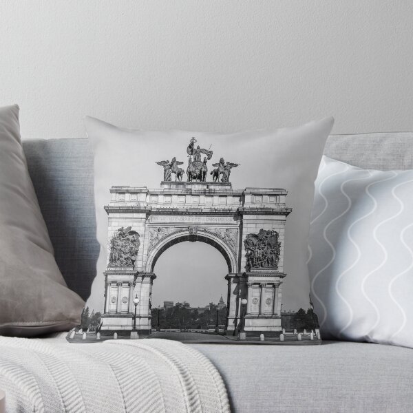 Item preview, Vintage Memorial Arch, Brooklyn, New York, Soldiers' and Sailors' Memorial Arch at Grand Army Plaza in Prospect Park black and white photograph designed and sold by Astrid Arkhangelsky.