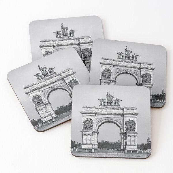 Item preview, Vintage Memorial Arch, Brooklyn, New York, Soldiers' and Sailors' Memorial Arch at Grand Army Plaza in Prospect Park black and white photograph designed and sold by Astrid Arkhangelsky.