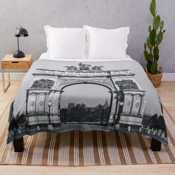 Item preview, Vintage Memorial Arch, Brooklyn, New York, Soldiers' and Sailors' Memorial Arch at Grand Army Plaza in Prospect Park black and white photograph designed and sold by Astrid Arkhangelsky.