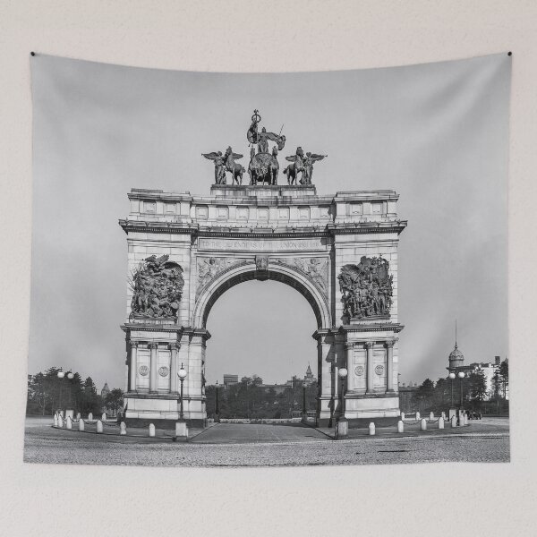 Item preview, Vintage Memorial Arch, Brooklyn, New York, Soldiers' and Sailors' Memorial Arch at Grand Army Plaza in Prospect Park black and white photograph designed and sold by Astrid Arkhangelsky.