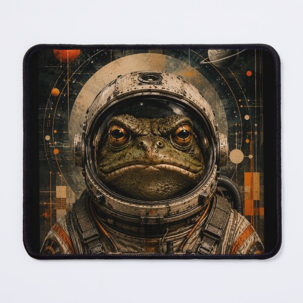 Item preview, Frog Astronaut Art Print | Cosmic Space Toad | Retro Sci-Fi Amphibian | Vintage Space Explorer | Surreal Frog Wall Art designed and sold by A-T-H.