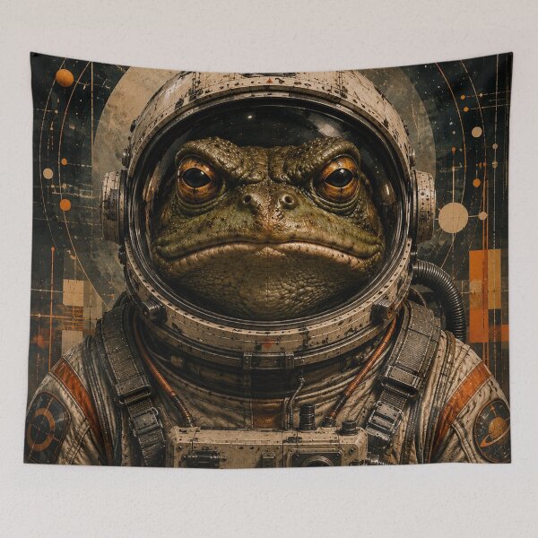 Item preview, Frog Astronaut Art Print | Cosmic Space Toad | Retro Sci-Fi Amphibian | Vintage Space Explorer | Surreal Frog Wall Art designed and sold by A-T-H.