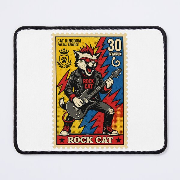 Item preview, Feline Rockstars Postage Stamp ー Guitar designed and sold by neko-lyric.