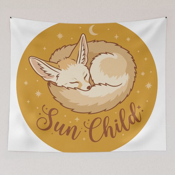 Item preview, Sun Child Fennec Fox Bohemian Celestial Circle designed and sold by Arc2020.