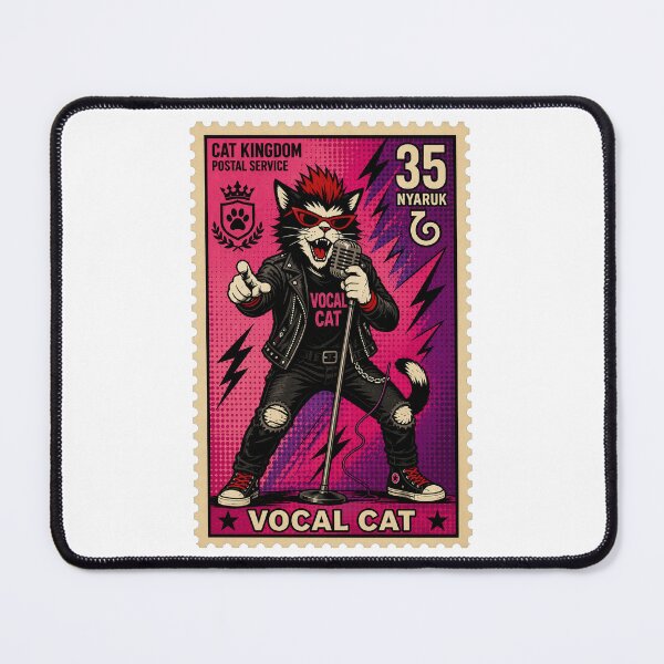 Item preview, Feline Rockstars Postage Stamp ー Vocal designed and sold by neko-lyric.