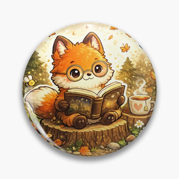 Item preview, Cute Reading Fox Sticker designed and sold by DadStickerStore.