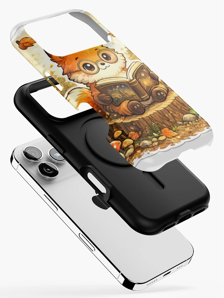 Thumbnail 2 of 4, iPhone Case, Cute Reading Fox Sticker designed and sold by DadStickerStore.