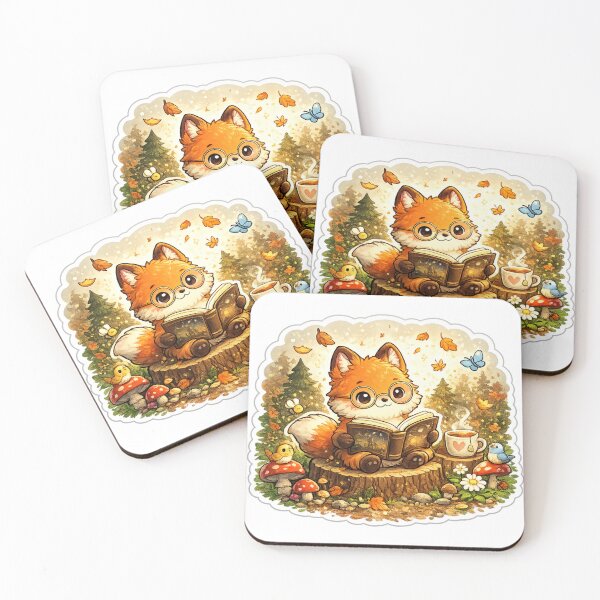 Item preview, Cute Reading Fox Sticker designed and sold by DadStickerStore.