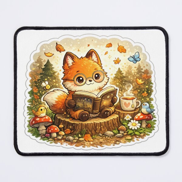 Item preview, Cute Reading Fox Sticker designed and sold by DadStickerStore.
