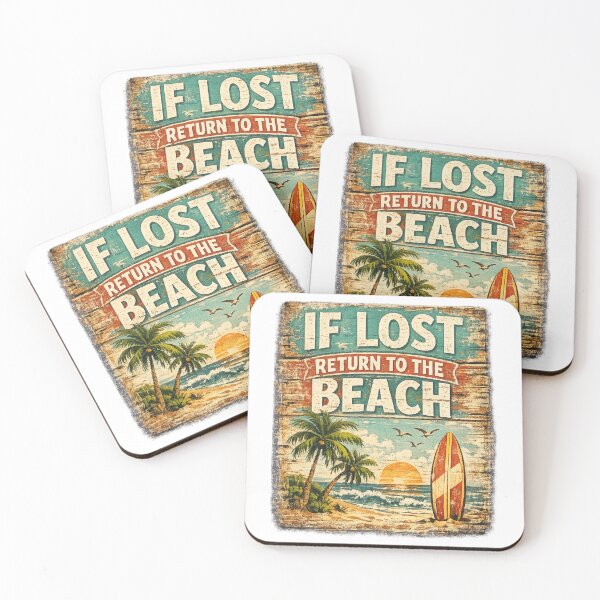 Item preview, IF LOST RETURN TO THE BEACH – Funny Coastal Sign Vintage T‑Shirt designed and sold by UrbanStatic.