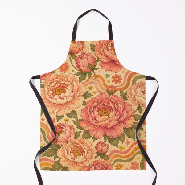 Item preview, Groovy Retro Peonies – Vintage 70s Floral Pattern designed and sold by MarekoraStudio.