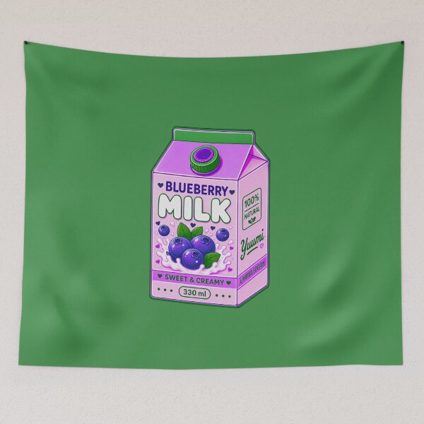 Item preview, Kawaii Blueberry Milk Carton | Cute Purple & Pink Drink Aesthetic designed and sold by Aimetoi.