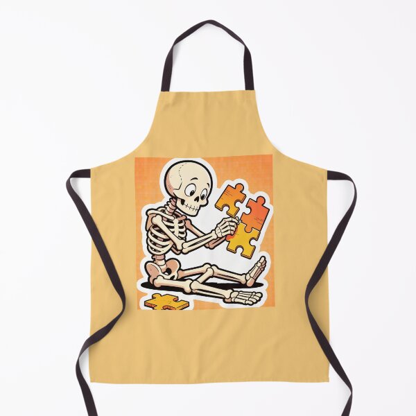 Item preview, Cute Skeleton Solving Puzzle Funny Halloween Cartoon Sticker Design designed and sold by OksArtStudio.