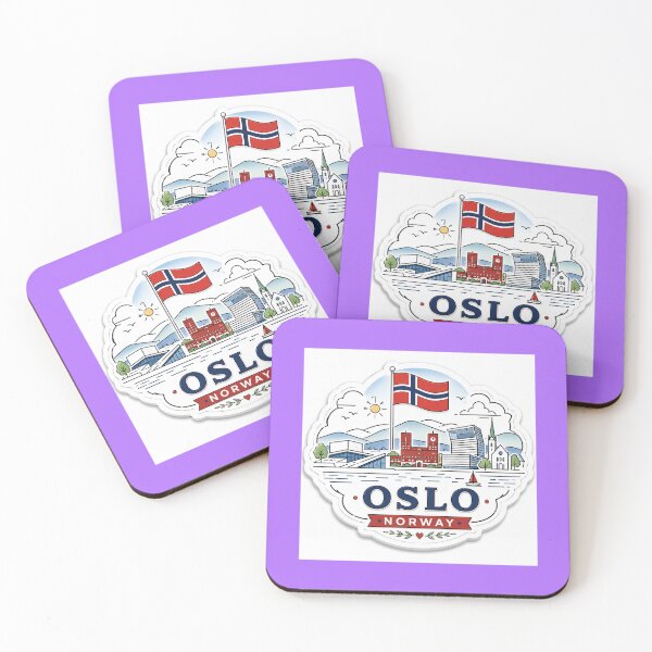Item preview, Oslo Norway Cute 3D Skyline Label  Label Text  OSLO NORWAY ?? designed and sold by PaintMeWorld.