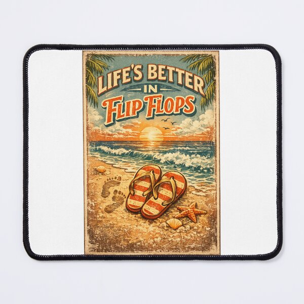 Item preview, Life’s Better in Flip Flops – Vintage Summer Beach Poster designed and sold by UrbanStatic.