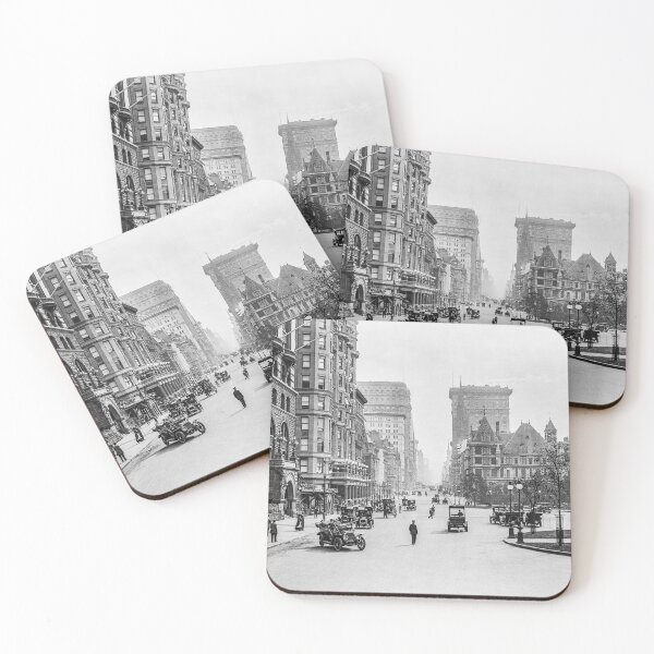 Item preview, Vintage Manhattan, Fifth Avenue, circa 1911, New York City black and white street view photograph designed and sold by Astrid Arkhangelsky.