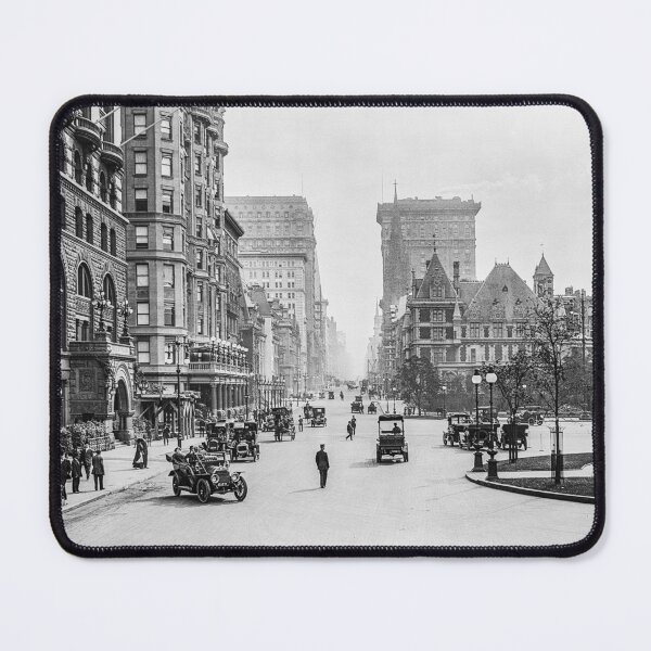 Item preview, Vintage Manhattan, Fifth Avenue, circa 1911, New York City black and white street view photograph designed and sold by Astrid Arkhangelsky.
