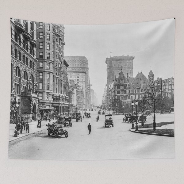 Item preview, Vintage Manhattan, Fifth Avenue, circa 1911, New York City black and white street view photograph designed and sold by Astrid Arkhangelsky.