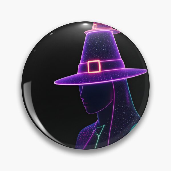 Item preview, Neon Cyberpunk Cosmic Witch - Synthwave Halloween Witch Hat designed and sold by alalame.